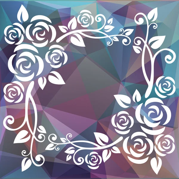 Polygonal abstract floral border — Stock Vector
