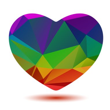 poligonal gökkuşağı kalp