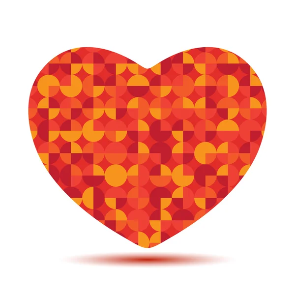 Bright polygonal red heart — Stock Vector