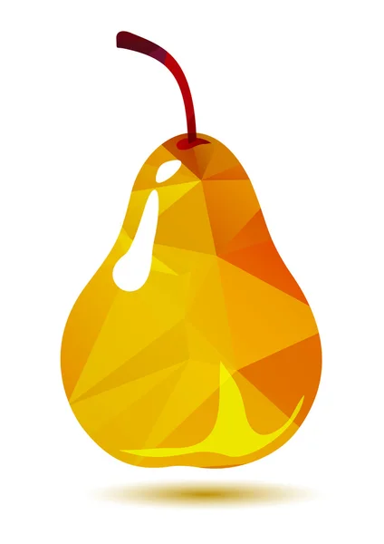 Poire polygonale jaune — Image vectorielle