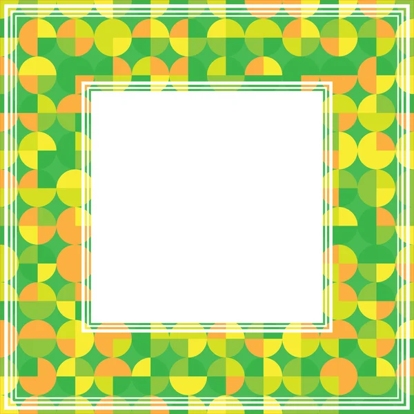 緑のオレンジ色の抽象的な境界線 — ストックベクタ