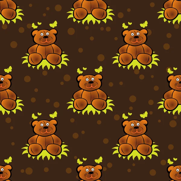 Bear dark seamless pattern — Stock Vector