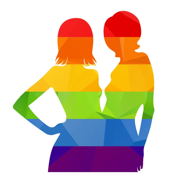 Due belle ragazze arcobaleno — Vettoriale Stock