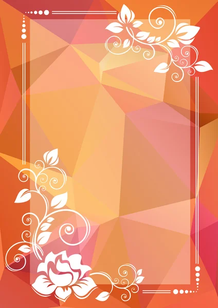 Borde floral naranja rosado — Vector de stock