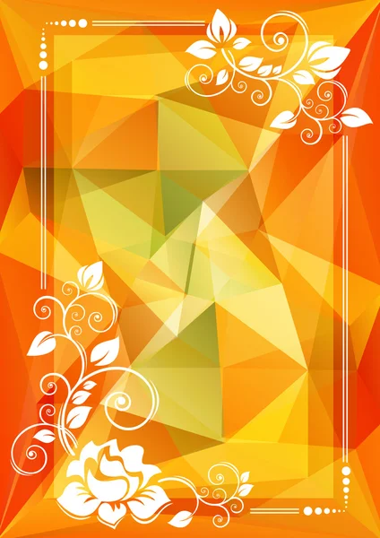 Frontera floral naranja — Vector de stock