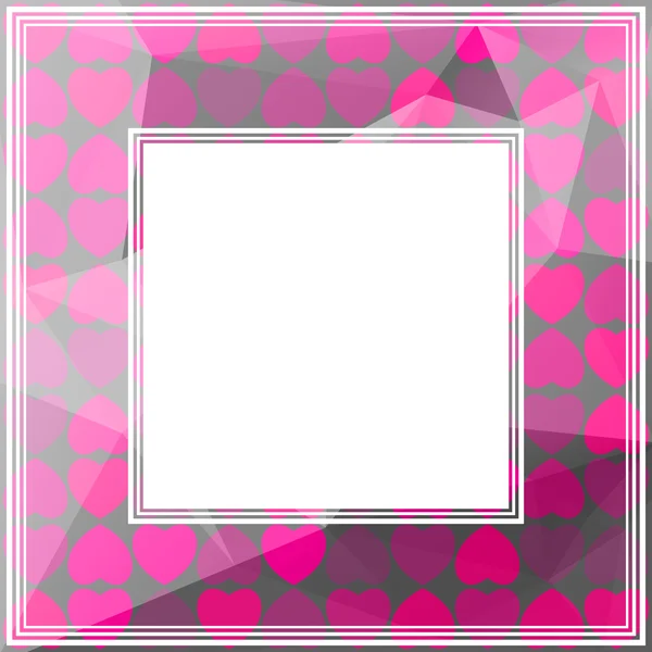 Bordo cuori di cristallo rosa — Vettoriale Stock