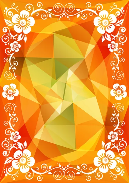 Frontera floral naranja — Vector de stock