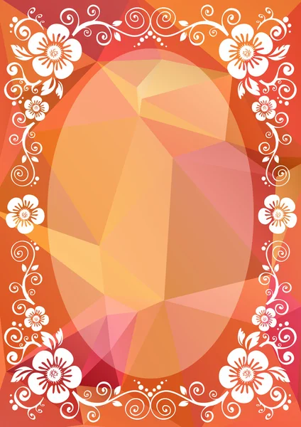 粉色橙色花边框 — 图库矢量图片