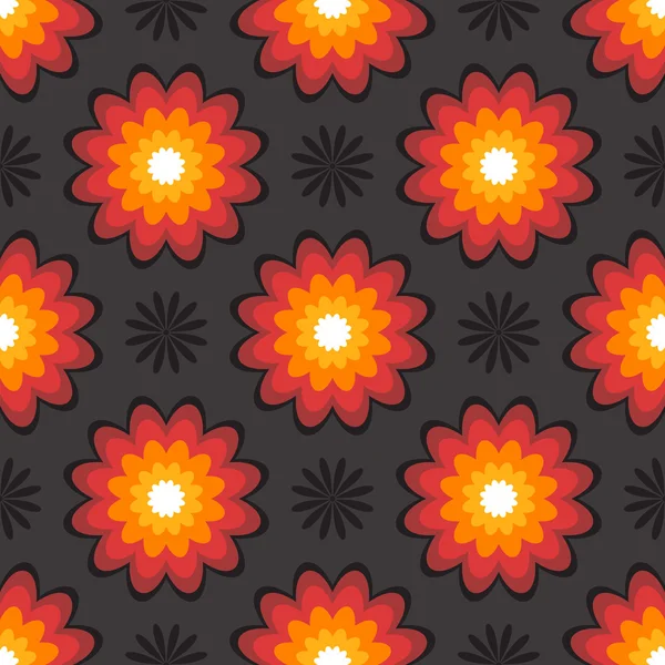 Motif floral foncé sans couture — Image vectorielle