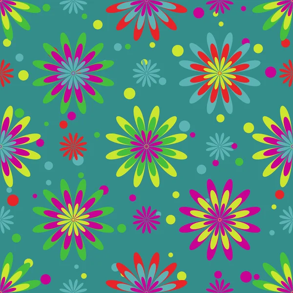 Floral colored seamless pattern — Stock Vector