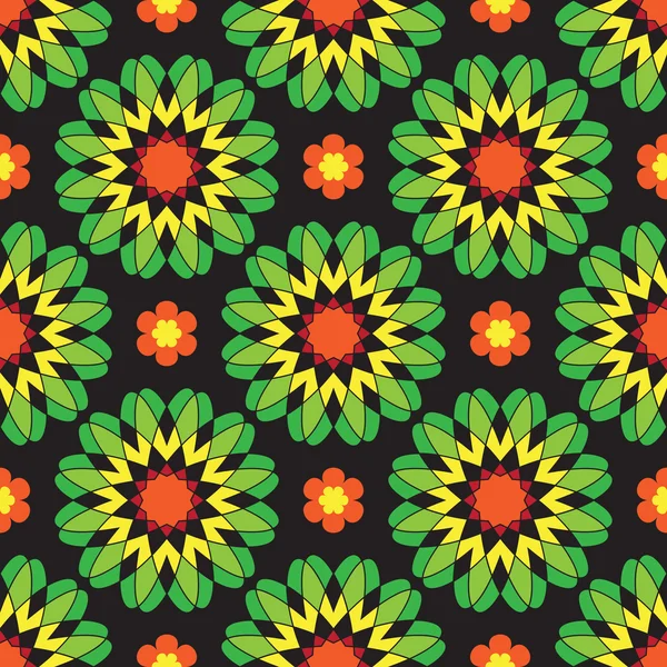 Fondo floral oscuro sin costuras — Vector de stock