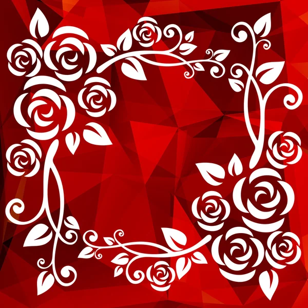 Red floral border — Stock Vector