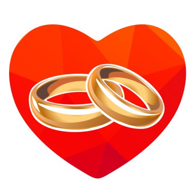 Kırmızı kalp ve yüzük