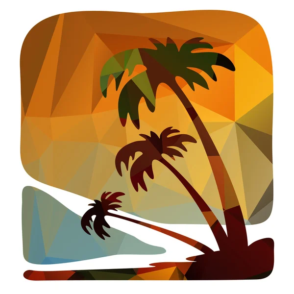 Nuit île tropicale — Image vectorielle