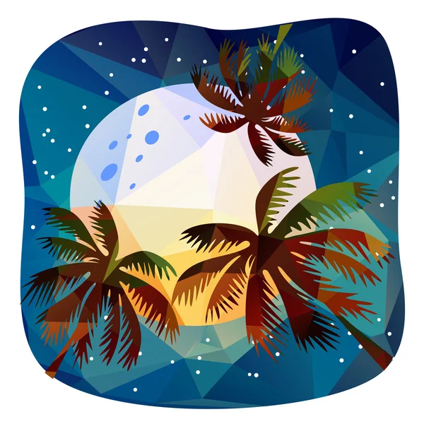 Letní tropická noc — Stockový vektor