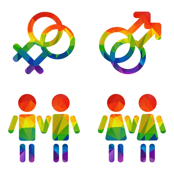 Schwule polygonale Paare — Stockvektor