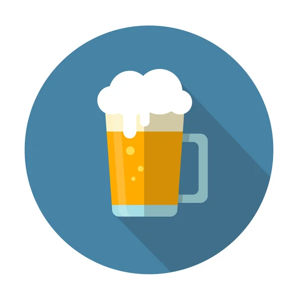 Flat beer mug icon — Stock Vector