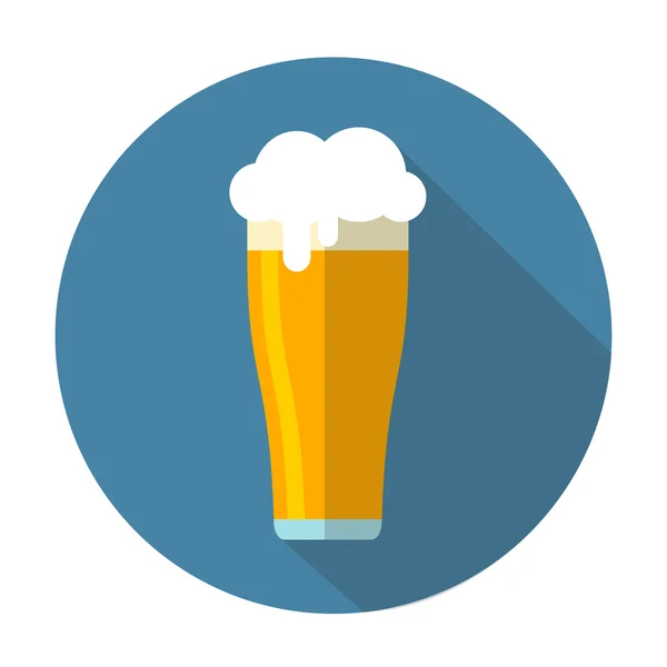 Vaso de cerveza plana — Vector de stock