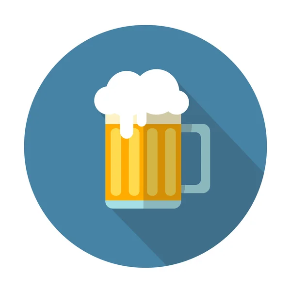 Taza de cerveza plana — Vector de stock