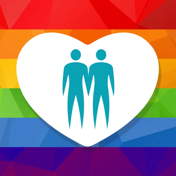 Gay coppia e cuore — Vettoriale Stock