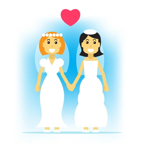 Mujer gay boda — Vector de stock