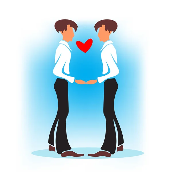 Happy gays wedding — Stock Vector