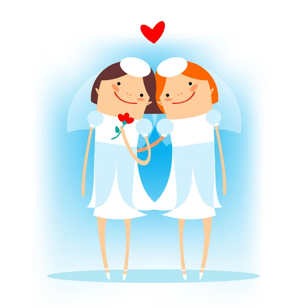 Femme gay mariage — Image vectorielle