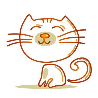 karikatür mutlu kedi