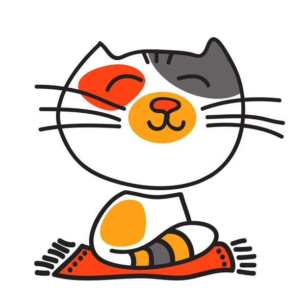 Gato feliz agradable — Vector de stock