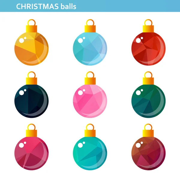 Kleurrijke Kerstballen Set — Stockvector