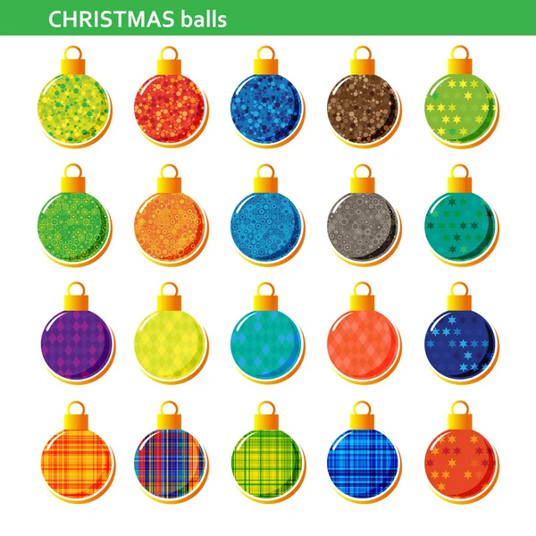 Kerstballen set — Stockvector