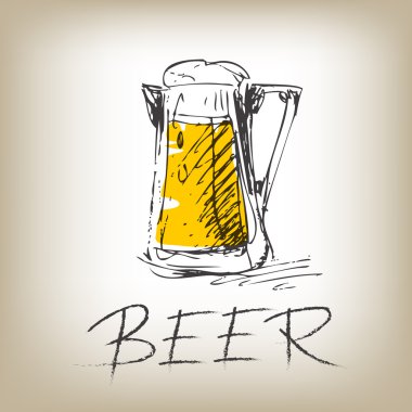 Ayrı bir bira bardağı.