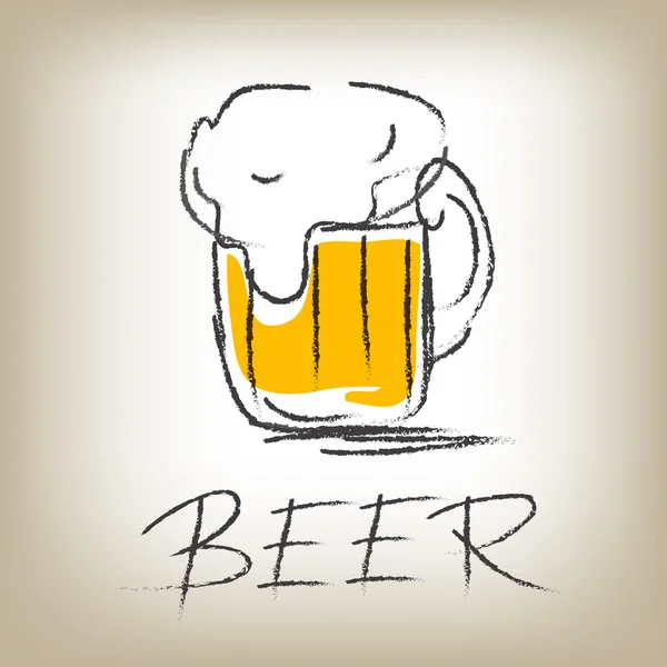 Grunge beer glass — Stock Vector