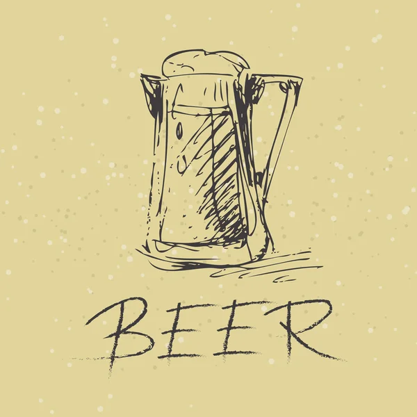 Mano dibujar taza de cerveza — Archivo Imágenes Vectoriales
