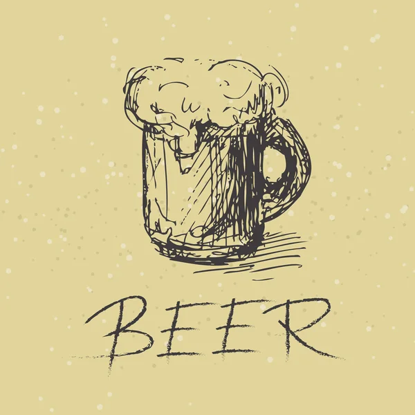 Tasse à bière stylisée — Image vectorielle