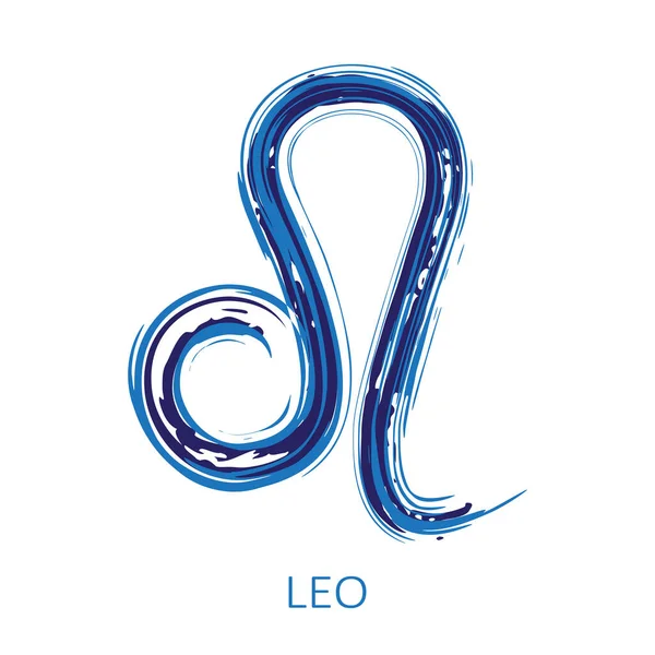 Dierenriemteken Leo Geïsoleerd Witte Achtergrond Zodiak Sterrenbeeld Design Element Voor — Stockvector