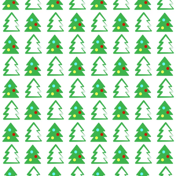Бесшовный Узор Сосновым Лесом Плоский Дизайн Новогодняя Рождественская Векторная Иллюстрация — стоковый вектор