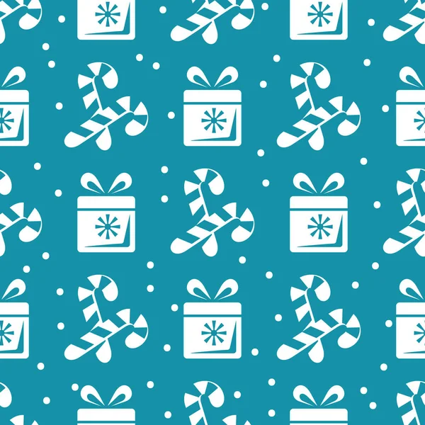 Απρόσκοπτη Μοτίβο Κουτιά Δώρου Επίπεδη Σχεδίαση Διακοπές Πρωτοχρονιά Χριστούγεννα Διανυσματική — Διανυσματικό Αρχείο