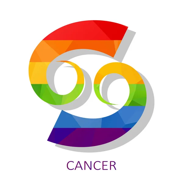 Segno Zodiacale Cancro Isolato Sfondo Bianco Bandiera Lgbt Elemento Progettuale — Vettoriale Stock