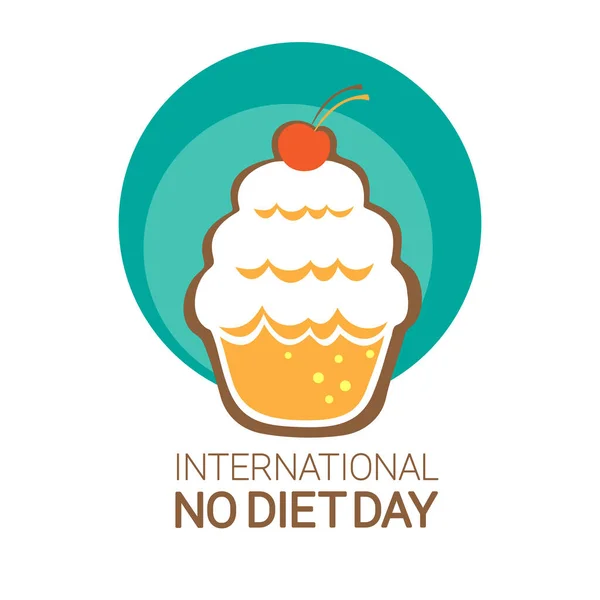 Uluslararası Diyet Günü Konsepti Vektör Çizimi Kek Izole Edildi Broşür — Stok Vektör