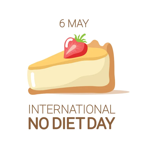 Uluslararası Diyet Günü Konsepti Vektör Çizimi Kek Izole Edildi Broşür — Stok Vektör