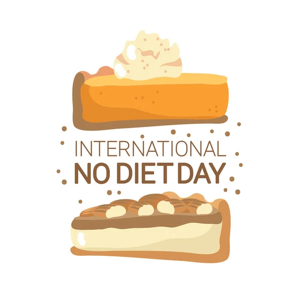 Uluslararası Diyet Günü Konsepti Vektör Çizimi Balkabağı Turtası Broşür Poster — Stok Vektör