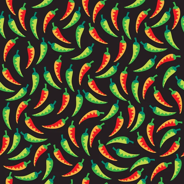 Nahtloses Muster Mit Chilipfeffer Cinco Mayo Symbol Vektorillustration Gestaltungselemente Für — Stockvektor