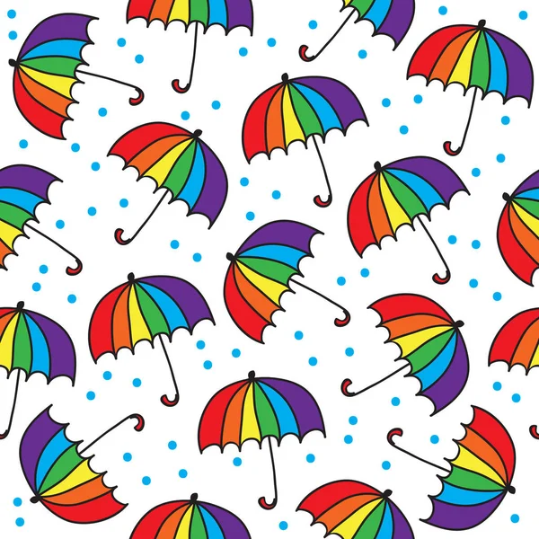 Patrón Sin Costuras Con Paraguas Arco Iris Gay Símbolo Orgullo — Archivo Imágenes Vectoriales