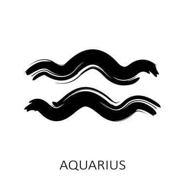 Kova burcu beyaz arka planda izole edilmiş. Zodiac takımyıldızı. Yıldız falı ve astrolojik tahminler için tasarım elemanı. Vektör illüstrasyonu.