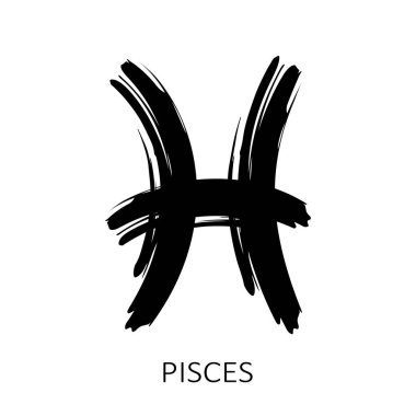 Balık burcu beyaz arka planda izole edilmiş. Zodiac takımyıldızı. Yıldız falı ve astrolojik tahminler için tasarım elemanı. Vektör illüstrasyonu.