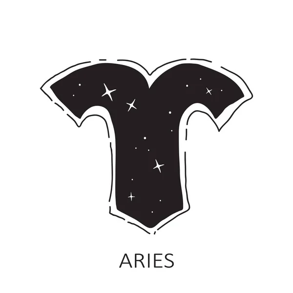 Signo Zodíaco Aries Isolado Fundo Branco Constelação Zodíaco Elemento Projeto —  Vetores de Stock