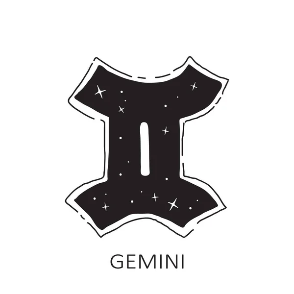 Zodiac Tecken Gemini Isolerad Vit Bakgrund Zodiac Konstellationen Designelement För — Stock vektor