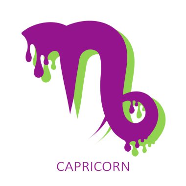 Burç burcu Oğlak, beyaz arka planda izole edilmiş. Yıldız falı ve astrolojik tahminler için tasarım elemanı. Cadılar Bayramı karakterleri. Düz tasarım vektör çizimi.