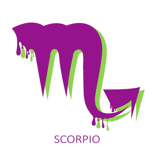 Zodiac Tecken Scorpio Isolerad Vit Bakgrund Designelement För Horoskop Och — Stock vektor